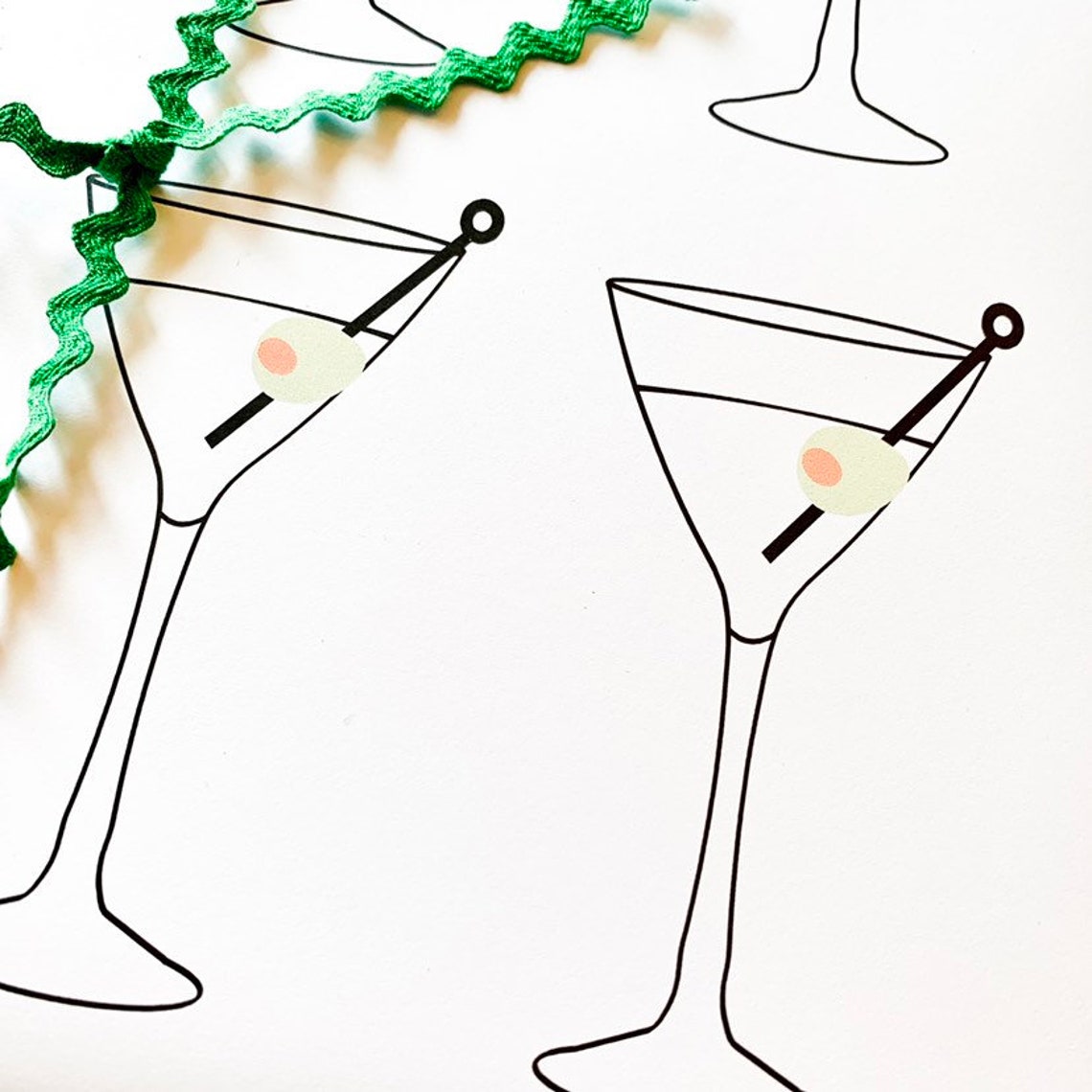 Martini Wrapping Paper - Etsy