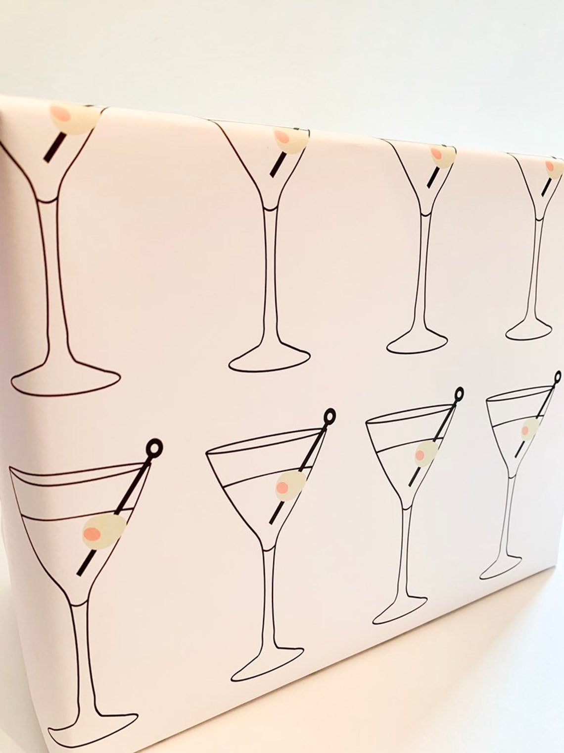 Martini Wrapping Paper Etsy