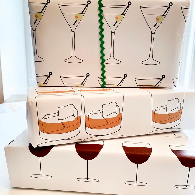 Martini Wrapping Paper - Etsy