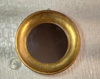 Vintage small Gold Italian Wall Mirror Stamped Italy