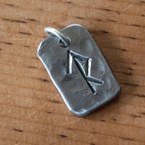 Custom Made Rune Tile Pendant - Hand forged