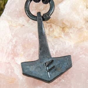 Custom Order Hand Forged Thor's Hammer Pendant image 8