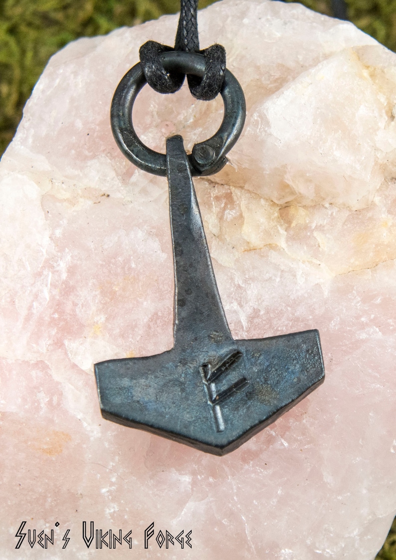 Custom Order Hand Forged Thor's Hammer Pendant image 8