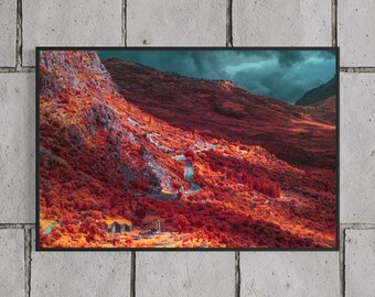 Delphi Greece Print, Ancient Ruins Infrared Landscape Photography, Greek Mythology Wall Art, Float Framed or Unframed