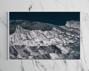 Zabriskie Point Death Valley Print, Infrared Desert Landscape Photography, Masculine Wall Art, Float Framed or Unframed