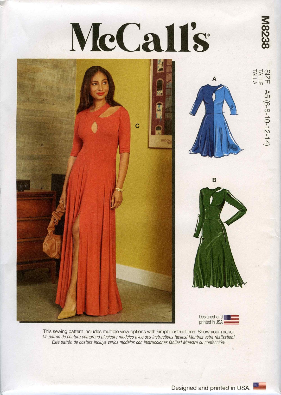 McCall's M8337A5 Costume Da Donna, Formato A5 (6 8 10 12 14 - 13