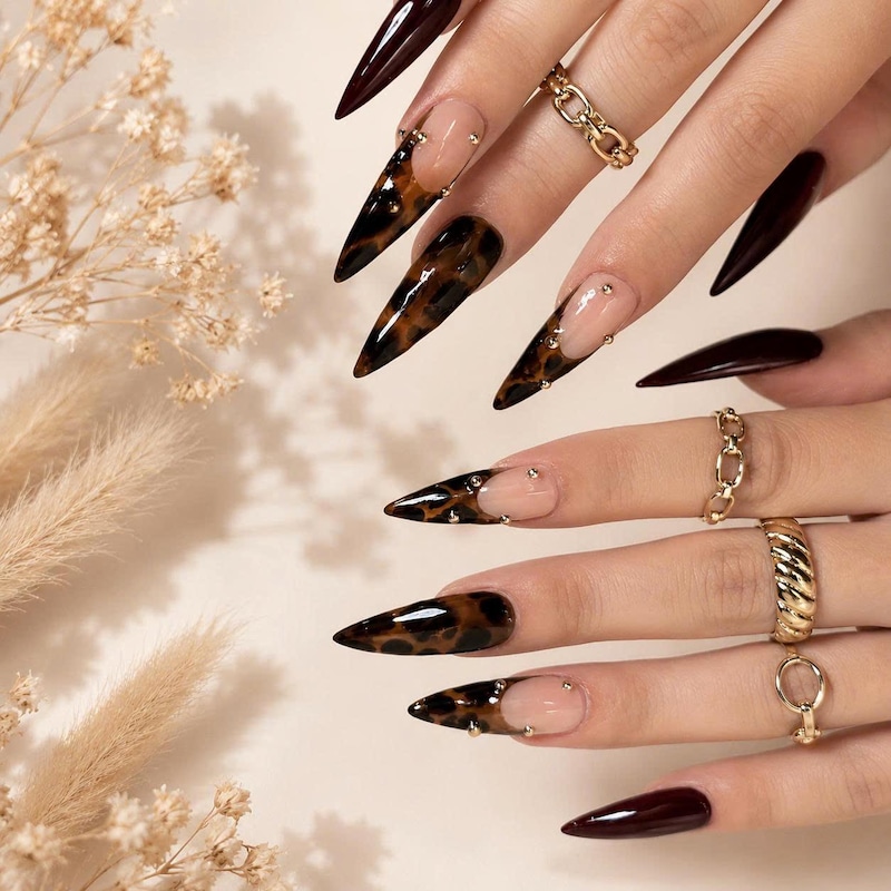 Turtle Shell Fall Nails Fall Nails With Tortoise - Etsy