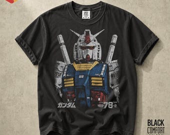 Camiseta de traje móvil japonés de anime mecha retro Gundam RX-78-2