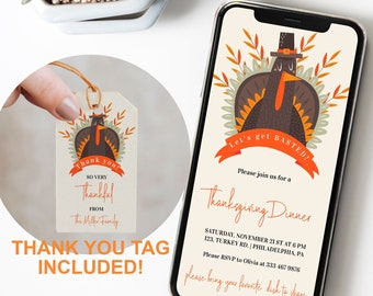 Digital Friendsgiving Invitation, Friendsgiving Evite, Electronic Thanksgiving Invitation instant  Download, Thanks Evite