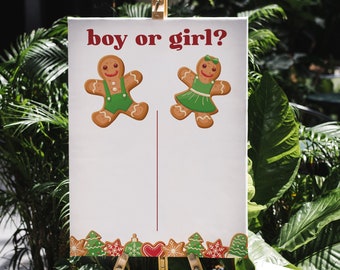 Cookie Baby Gender Reveal Game sign, Boy or Girl Gingerbread Cookies sign printable, digital download JPG