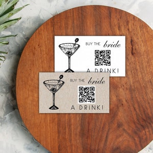 Bachelorette Drink Card Printable, Kaufen Sie die Braut ein Getränk Vorlage schwarz und weiß, Kraft rustikale Geldkarte sofortiger Download, bearbeitbare PDF