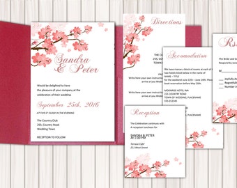 diy wedding pocket invitation template instant download etsy