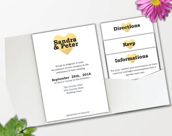diy wedding pocket invitation template instant download etsy