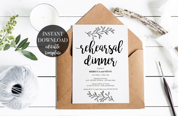Cactus Wedding Rehearsal Dinner Invitation Printable Template Succulent Cactus Wedding Rehearsal Dinner Invitation Printable Template Succulent