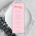 Retro Pink and Orange Menu Card Printable, Fancy Font, Bold Font Menu ...