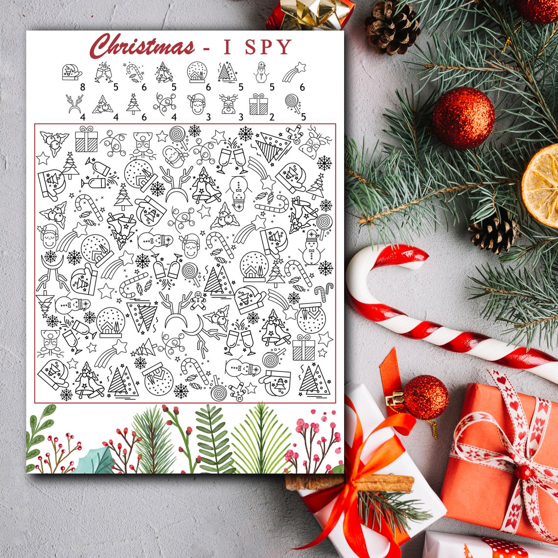 Christmas I SPY Game for Kids and Adults Christmas Party Game - Etsy