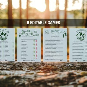 Addio al nubilato giochi divertenti in inglese da editare e stampare a tema Campeggio in montagna aa063
