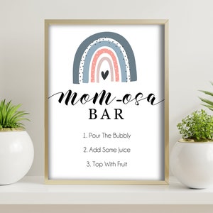 Mimosa Bar decorazione per festa con arcobaleno, da stampare, editabile  PDF download immediato