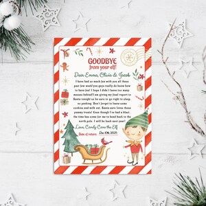 Elf Goodbye Letter, Letter from Elf editable, Elf Farewell letter Printable