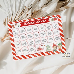 Calendario dell'avvento con attività natalizie da editare e stampare
