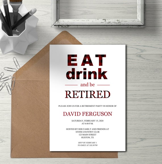 Plaid Retirement Party Invitation Template Red Checks Funny - Etsy Australia Plaid Retirement Party Invitation Template Red Checks Funny - Etsy Australia