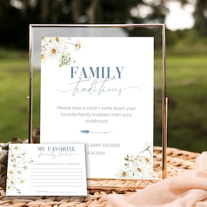 Baby Shower tradizioni dell'infanzia, tradizioni di famiglia, cartello e biglietto da stamparew01