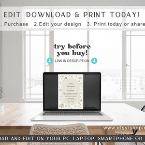 Graduation Favor tag template, Spring Wildflowers favors, floral Editable Grad party favor tag printable image 6