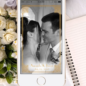 Snapchat Geofilter | Vintage filter | Art Deco | Gold frame | wedding social media snapchat filter | 20s Wedding