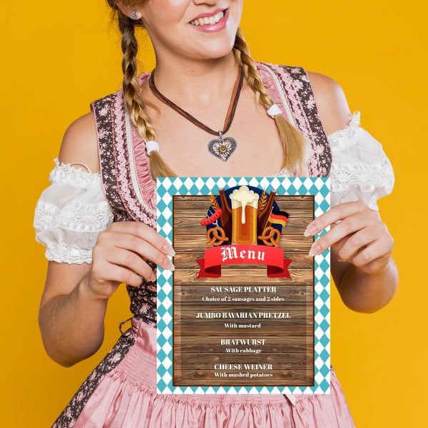 Oktoberfest cartelli per il menu, template editabile