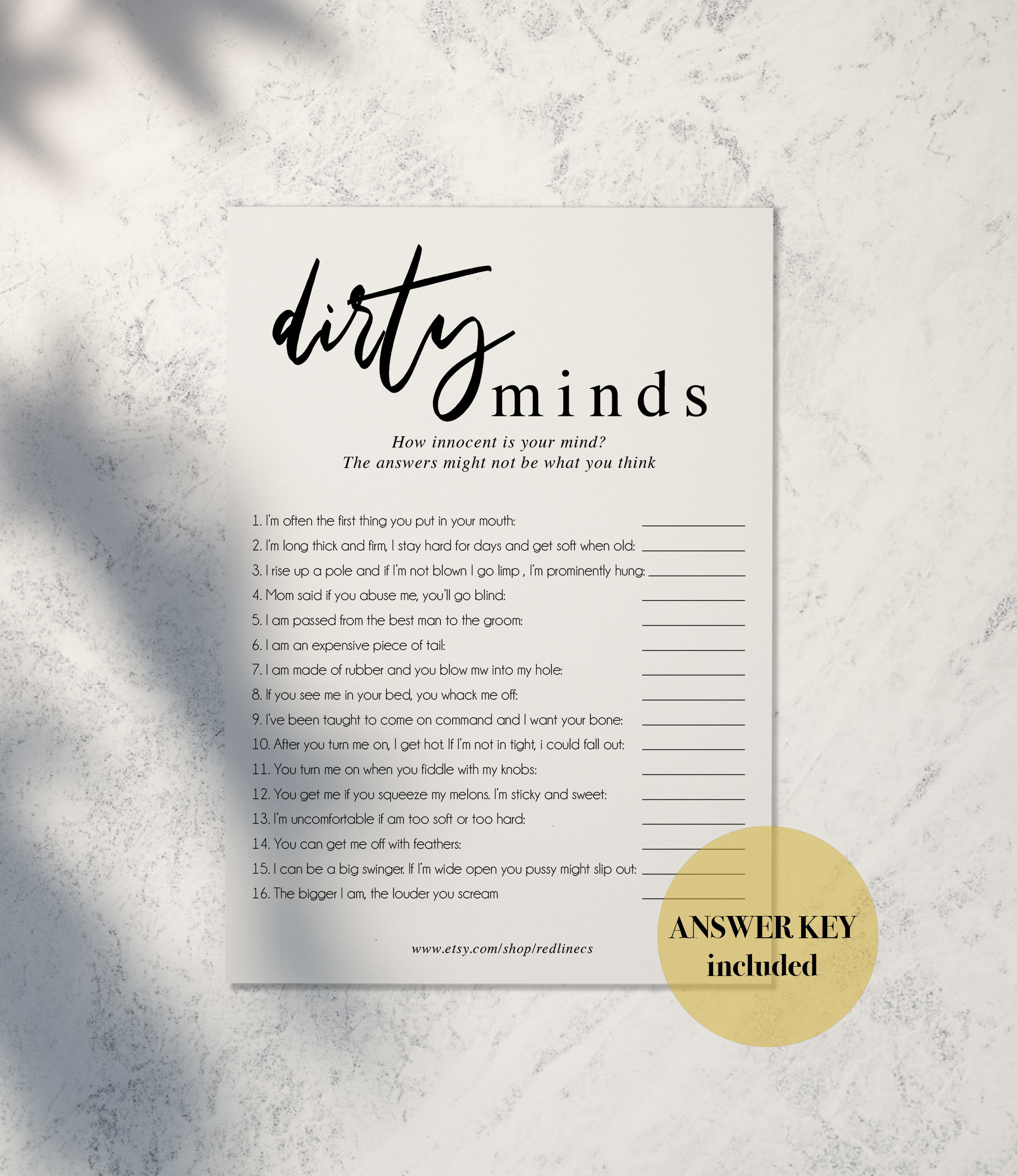 Dirty Minds Game Printable Free - Printable Templates