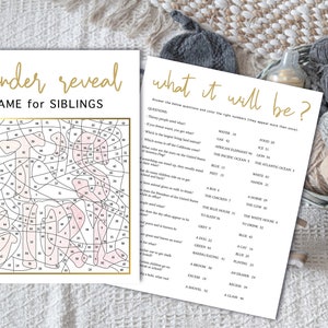 It's a GIRL gender reveal game for siblings, gender announcement for big brother and big sister, game gender reveal, printable PDF