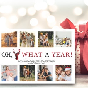 Cartolina con 8 fotografie per auguri di Natale da stampare PDF