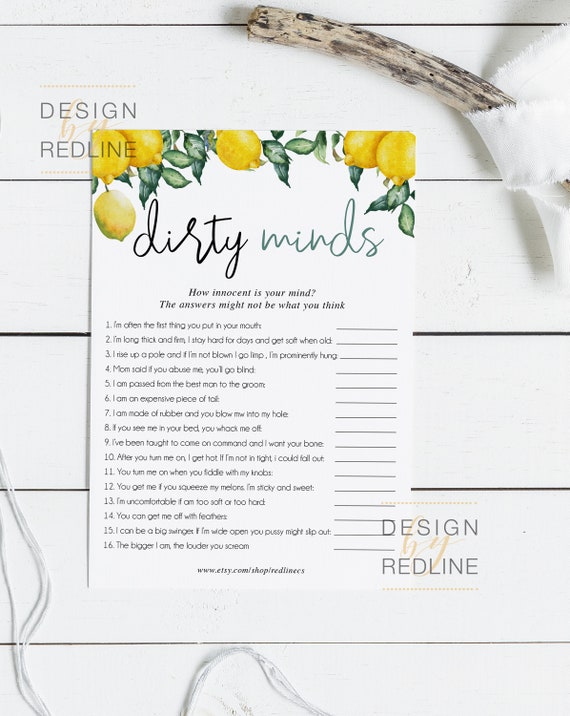 Dirty Minds Game Printable Naughty Bachelorette Party Game | Etsy