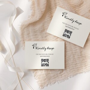 Graduation RSVP card template, Qr code RSVP enclosure card,  trendy graduation with hand drawn hat AA048