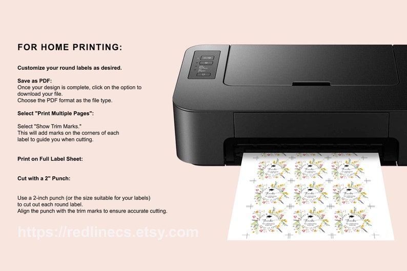Graduation Favor tag template, Spring Wildflowers favors, floral Editable Grad party favor tag printable image 5
