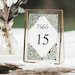 Green Tiles Table Numbers, Wedding Table Numbers Printable, Portuguese ...