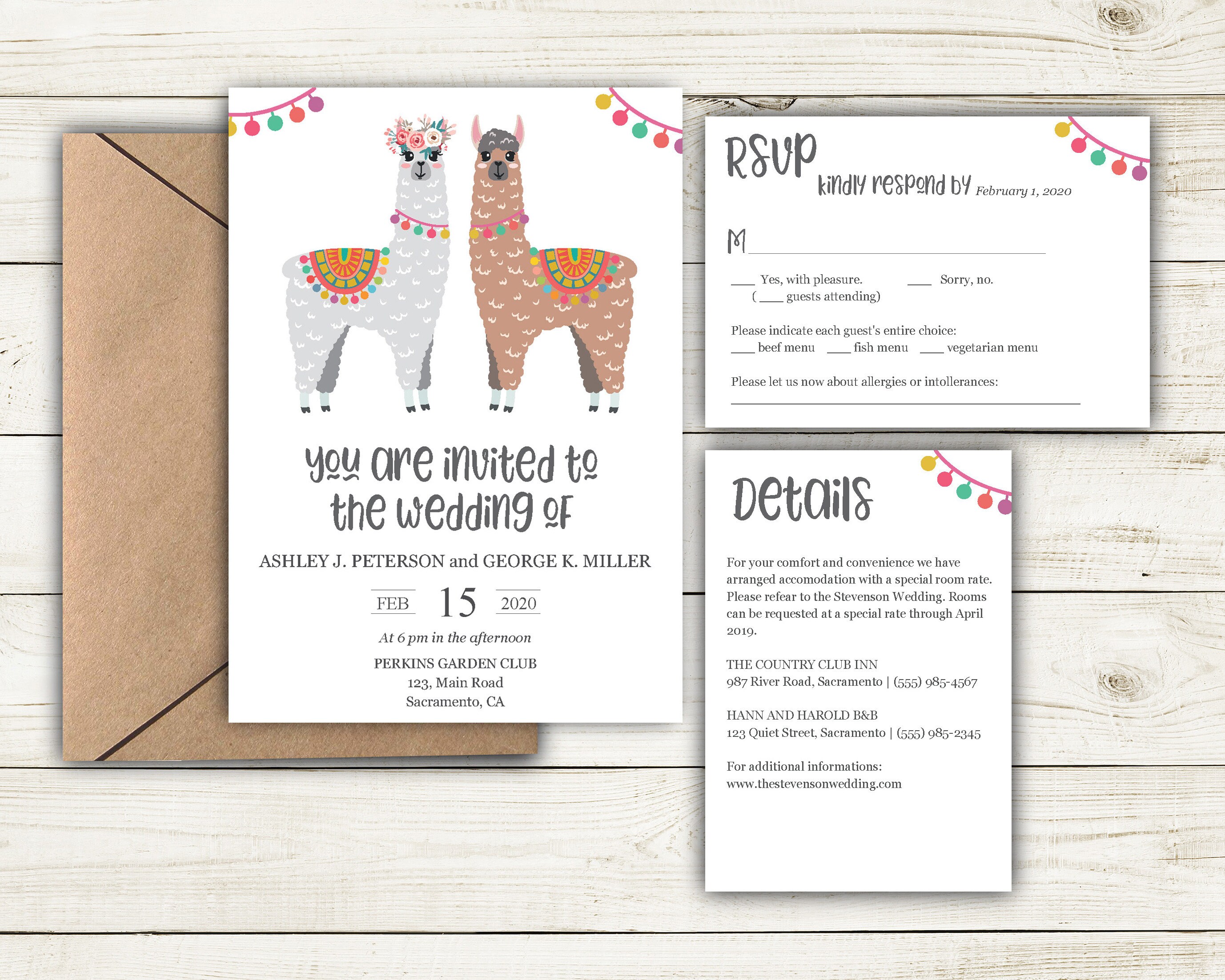 Llama Wedding Invitation Template Alpaca Wedding Invitation Suite Llama Wedding Invitation Template Alpaca Wedding Invitation Suite