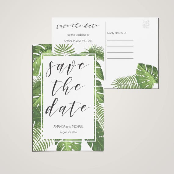 Elegant Tropical Save the Dates