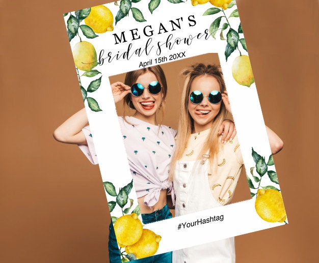 Lemons Bridal Shower Photo Booth, Personalized Photo Frame printable …