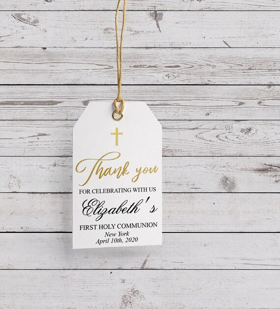 First Communion Favors Tag Baptism Favor Tag Printable Etsy