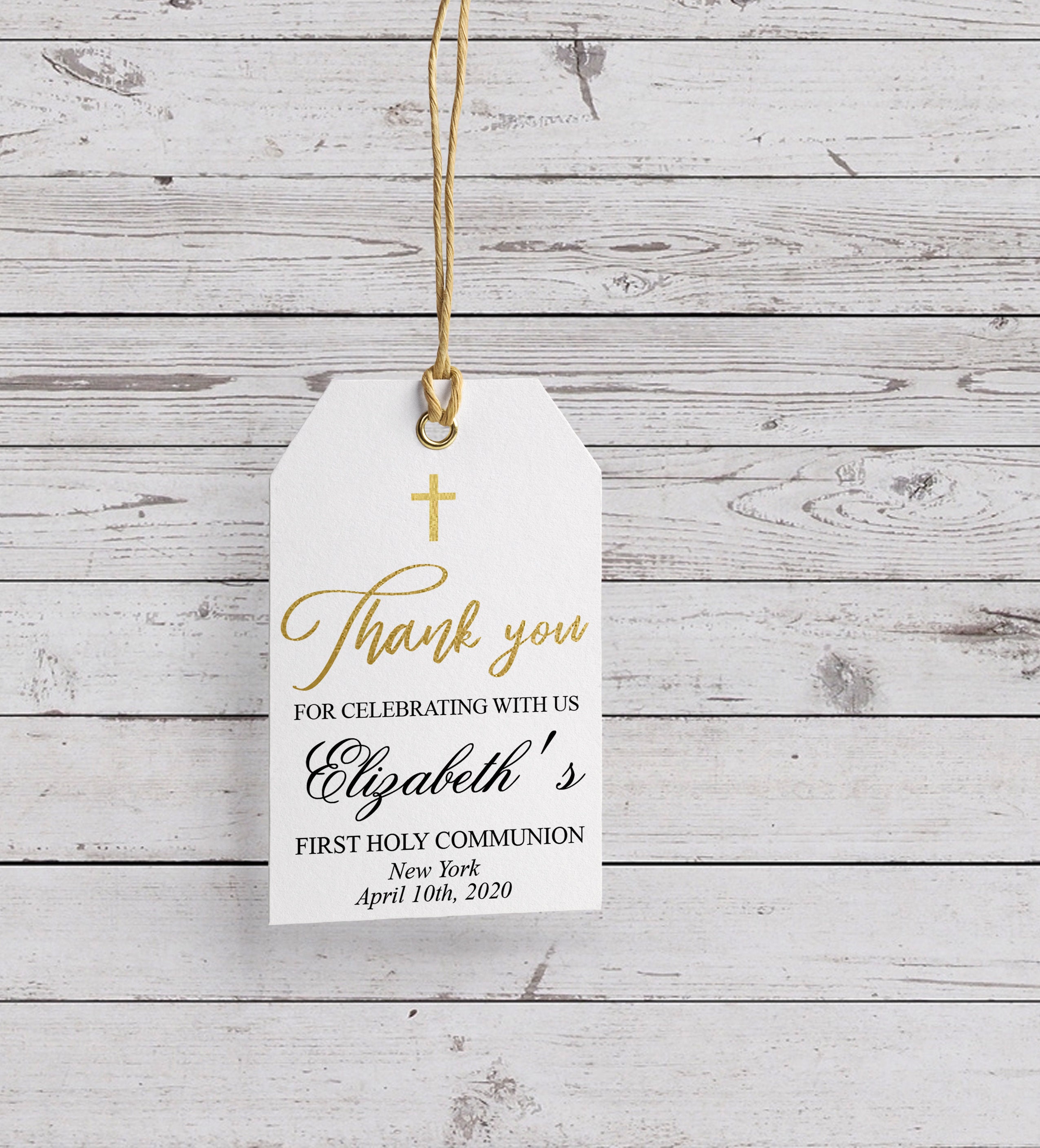 Floral Baptism Thank You Labels, Printable PDF - My Party Design