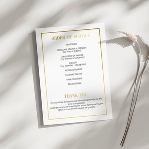 Recessional Message Funeral Memorial Photo Order of Service Program Template, Large ...