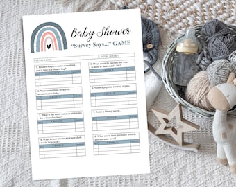 Baby Shower Game Printable, Survey Game for virtual baby shower or in person party, baby shower instant download #RNB