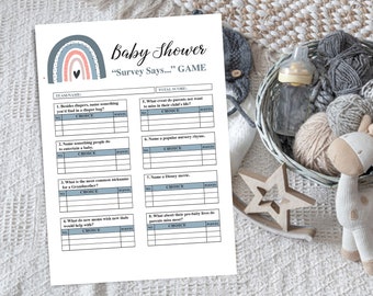 Baby Shower Game Printable, Survey Game for virtual baby shower or in person party, baby shower instant download #RNB