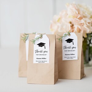 Ringraziamenti laurea per confetti o biscotti, template con testo editabile PDF