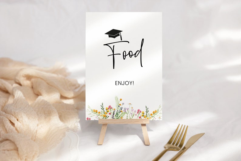 Wildflowers Graduation Table Top Signs Template Bundle, 5x7 and 8x10 ...