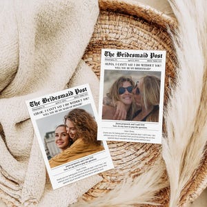 Vuoi essere la mia testimone, damigella, proposta per amiche newspaper template da editare e stampare