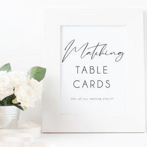 Numeri di tavolo coordinati con uno dei nostri Tableau de Marriage - file digitale