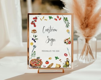 That's Amore Bridal Shower custom sign 8x10 and 5x7 template, Italian pizza and pasta party decor, italian style  sign diy AA086