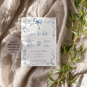 Save the Date 5/8 x 30' Gray Blue Sheer Ribbon